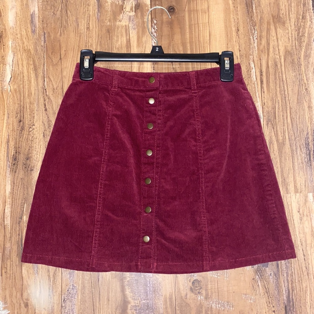 Corduroy button up skirt
